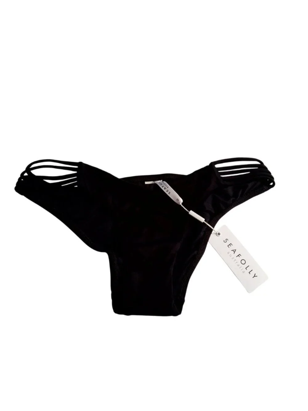 Seafolly Womens Black Bikini  Side strap detailing Size 12 Nylon & Elastane - Picture 3 of 7